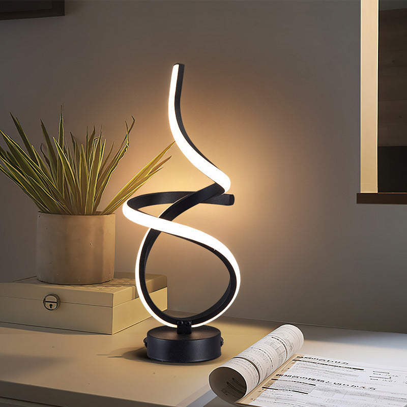 Modern Irregular Lines Aluminum Silicone LED Lamp — Warm Light(3000K) / A / 110V-120V For US/CA