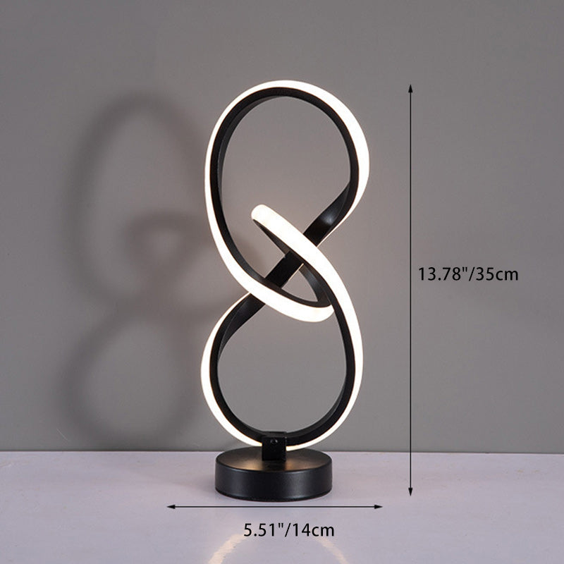 Modern Irregular Lines Aluminum Silicone LED Lamp — Warm Light(3000K) / B / 220V-240V For UK/AU