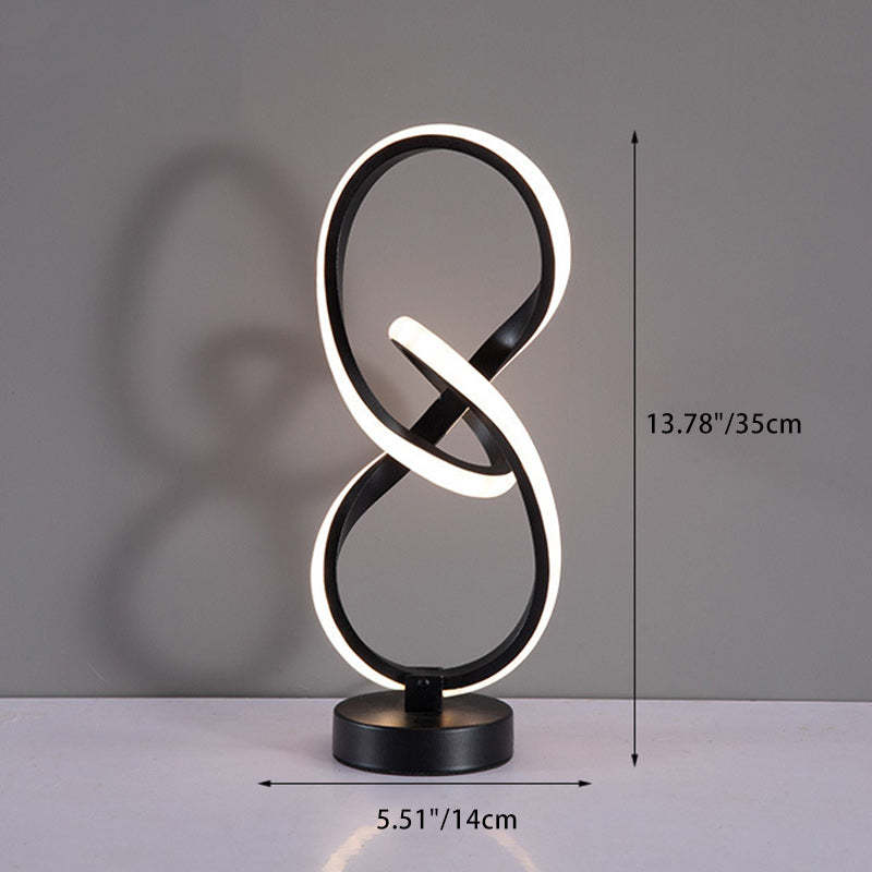 Modern Irregular Lines Aluminum Silicone LED Lamp — Warm Light(3000K) / B / 220V-240V For UK/AU