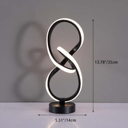 Modern Irregular Lines Aluminum Silicone LED Lamp — Warm Light(3000K) / B / 220V-240V For UK/AU