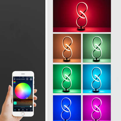 Modern Irregular Lines Aluminum Silicone LED Lamp — White Light (5000K) / B / 220V-240V For UK/AU