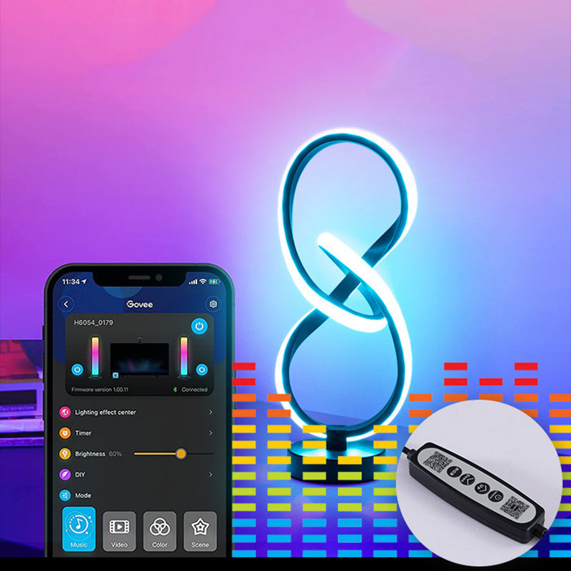 Modern Irregular Lines Aluminum Silicone LED Lamp — RGB / A / 220V-240V For UK/AU