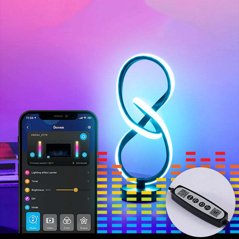 Modern Irregular Lines Aluminum Silicone LED Lamp — RGB / A / 220V-240V For UK/AU