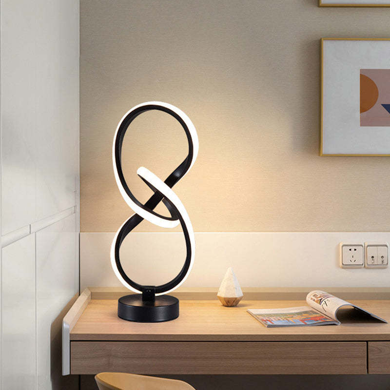 Modern Irregular Lines Aluminum Silicone LED Lamp