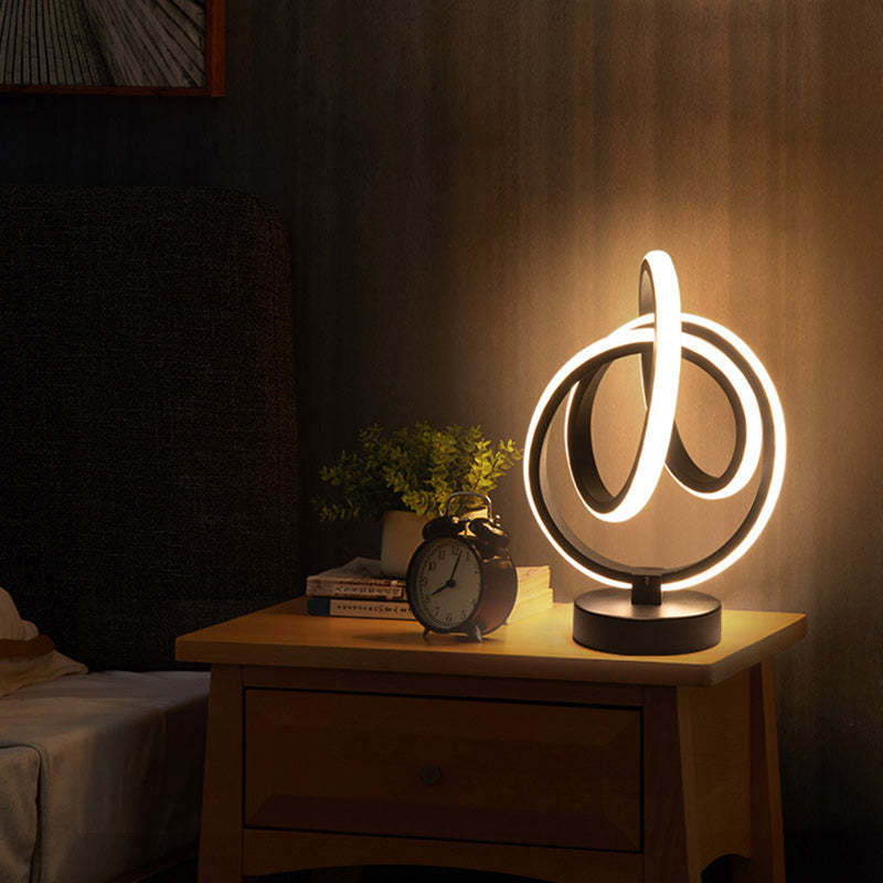 Modern Irregular Lines Aluminum Silicone LED Lamp — Warm Light(3000K) / B / 110V-120V For US/CA