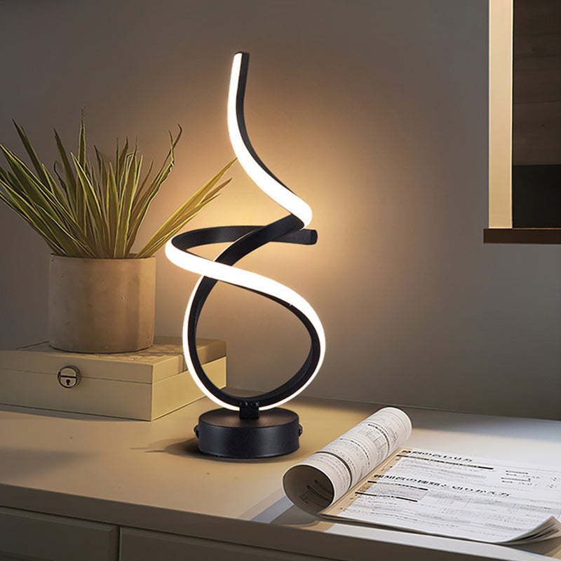 Modern Irregular Lines Aluminum Silicone LED Lamp