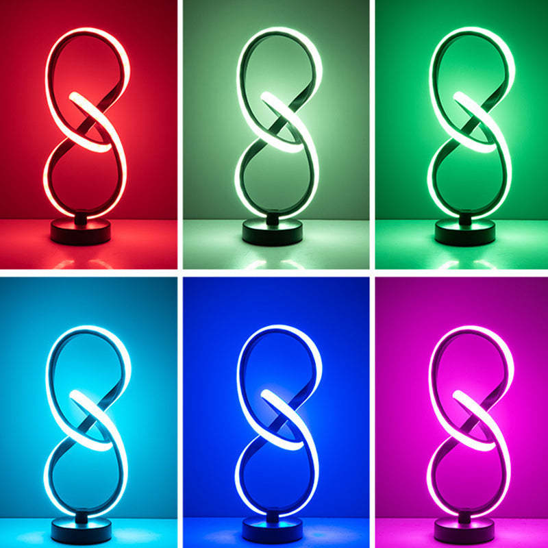 Modern Irregular Lines Aluminum Silicone LED Lamp — White Light (5000K) / C / 110V-120V For US/CA