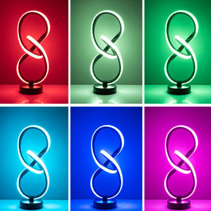 Modern Irregular Lines Aluminum Silicone LED Lamp — White Light (5000K) / C / 110V-120V For US/CA