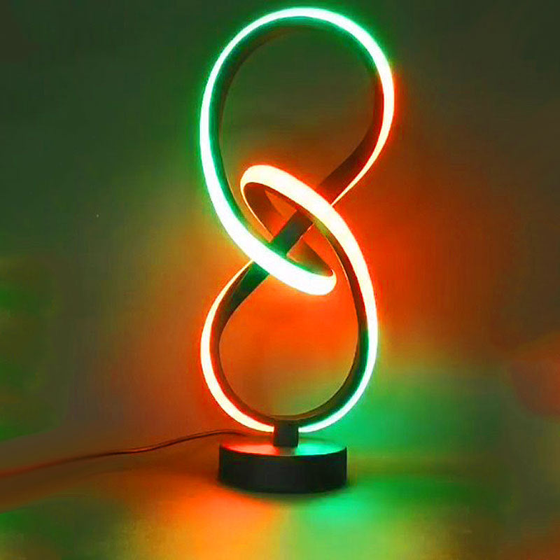 Modern Irregular Lines Aluminum Silicone LED Lamp — RGB / B / 110V-120V For US/CA