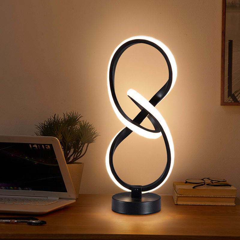 Modern Irregular Lines Aluminum Silicone LED Lamp — Warm Light(3000K) / A / 220V-240V For UK/AU