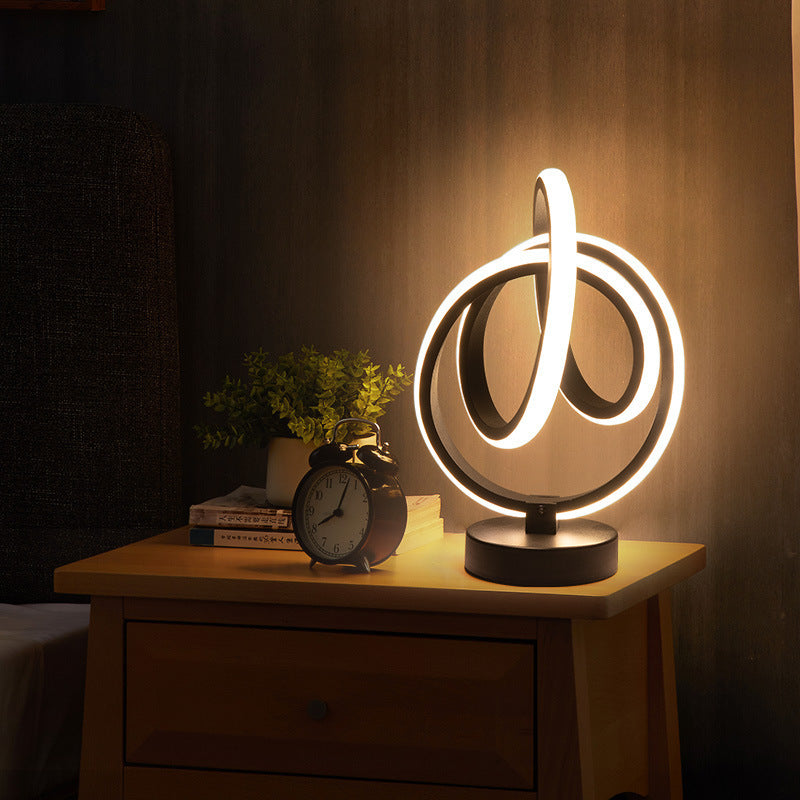Modern Irregular Lines Aluminum Silicone LED Lamp