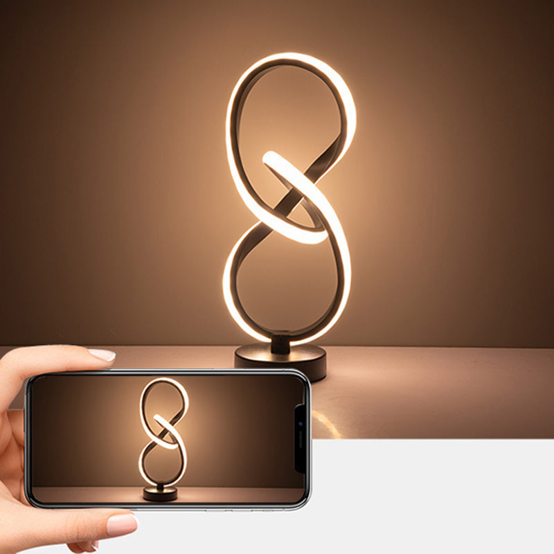 Modern Irregular Lines Aluminum Silicone LED Lamp
