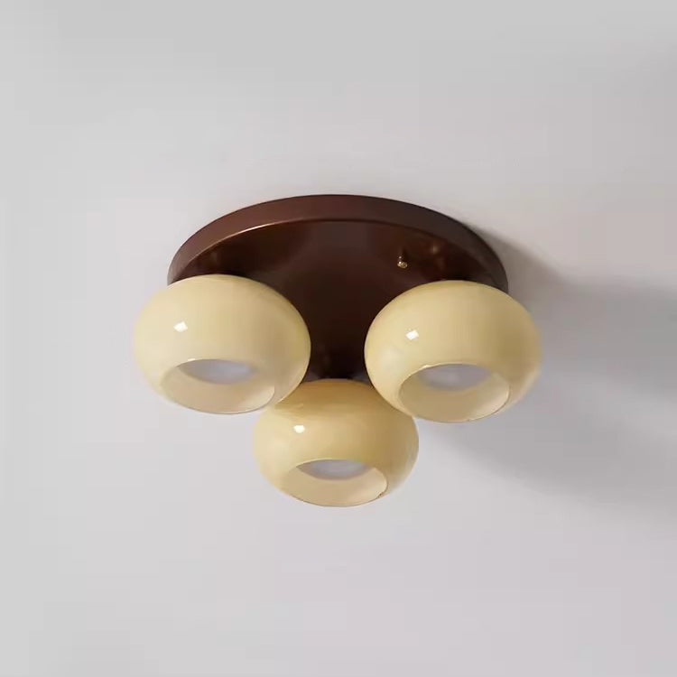 Retro Round Oval Iron Glass Ceiling Light