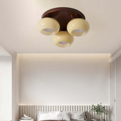 Retro Round Oval Iron Glass Ceiling Light