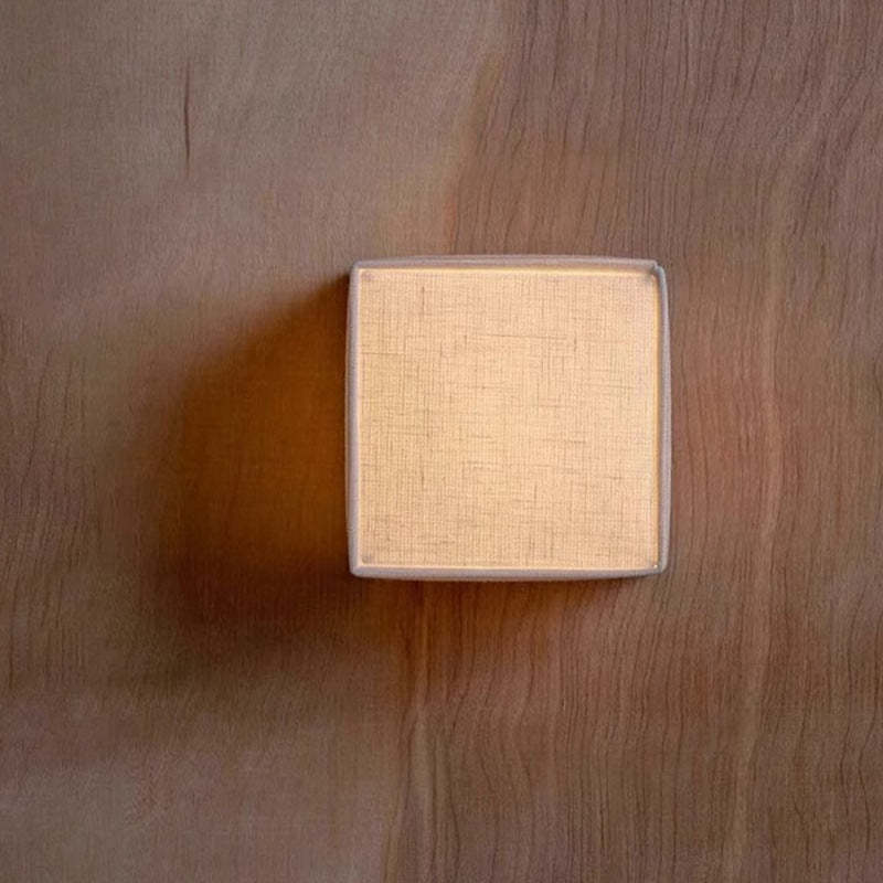 Japanese Square Fabric LED Wall Sconce