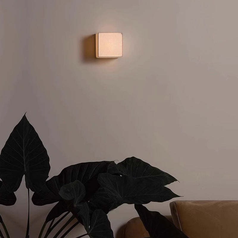 Japanese Square Fabric LED Wall Sconce