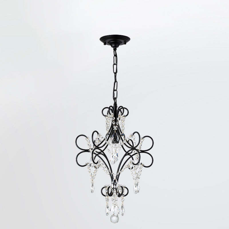 French Branch Candelabra Iron Crystal Chandelier