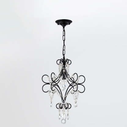 French Branch Candelabra Iron Crystal Chandelier