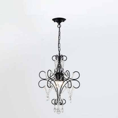 French Branch Candelabra Iron Crystal Chandelier