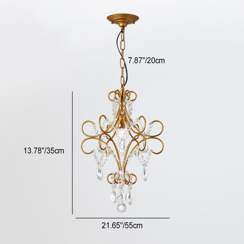 French Branch Candelabra Iron Crystal Chandelier