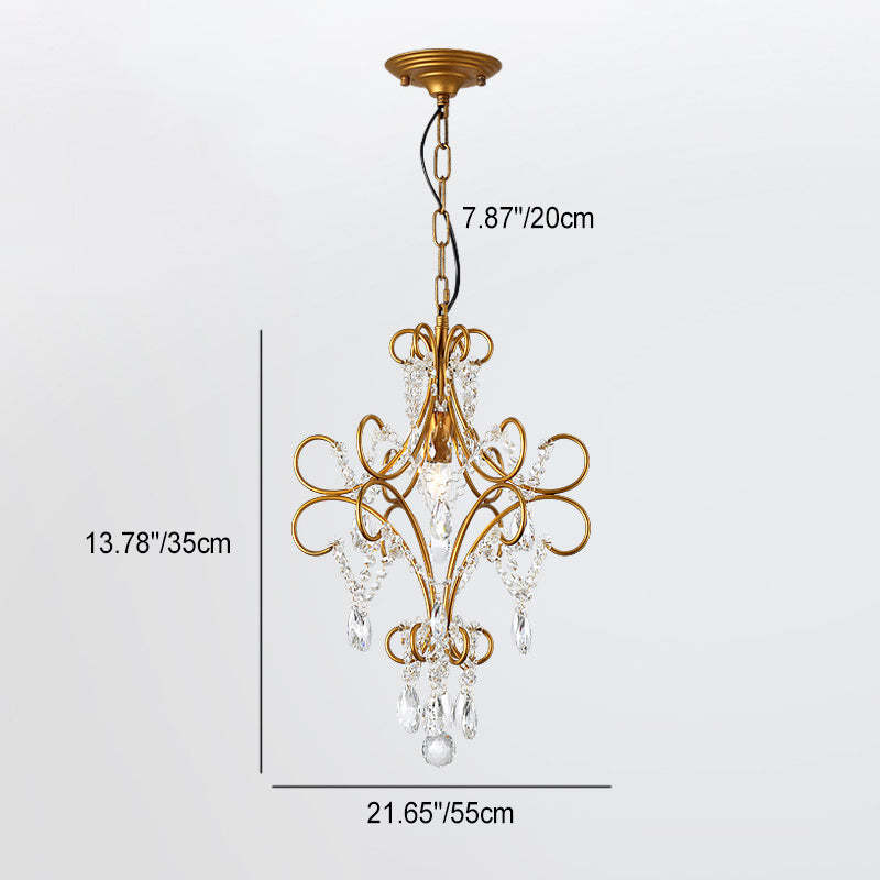 French Branch Candelabra Iron Crystal Chandelier