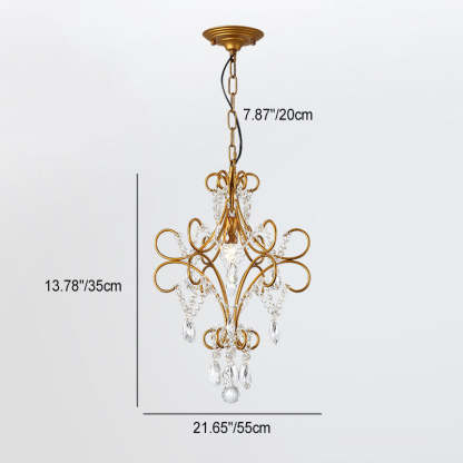 French Branch Candelabra Iron Crystal Chandelier