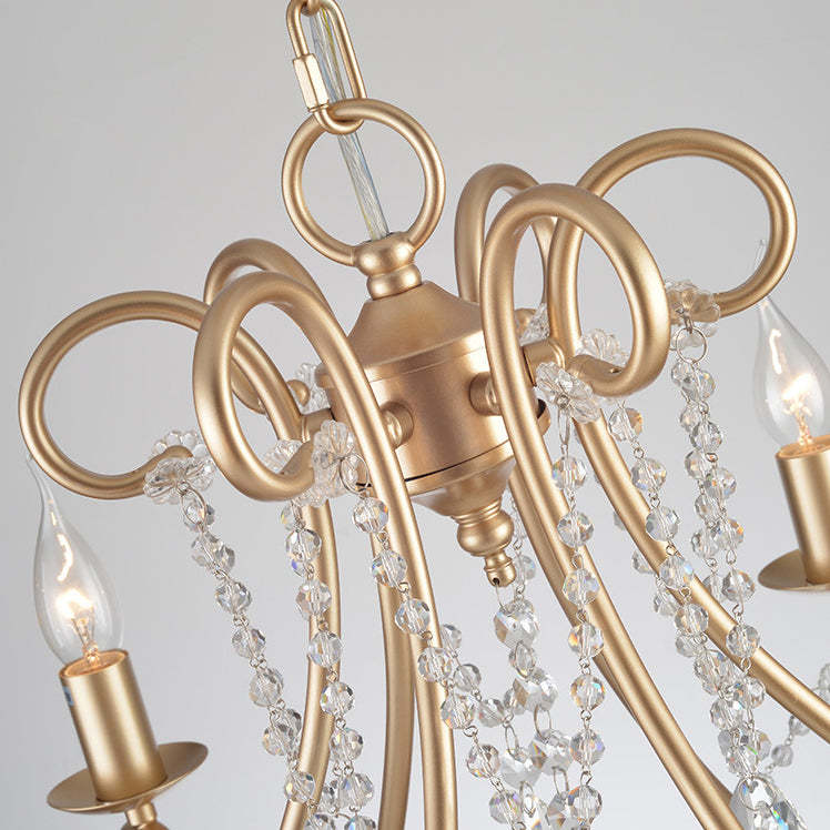 French Branch Candelabra Iron Crystal Chandelier