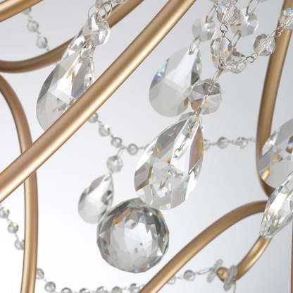 French Branch Candelabra Iron Crystal Chandelier