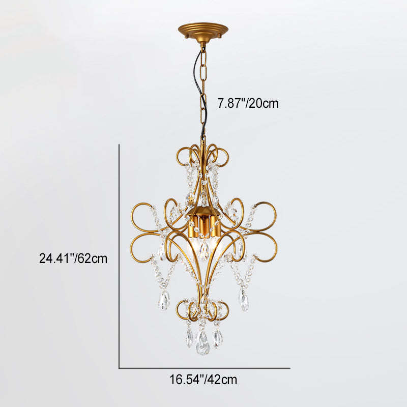 French Branch Candelabra Iron Crystal Chandelier
