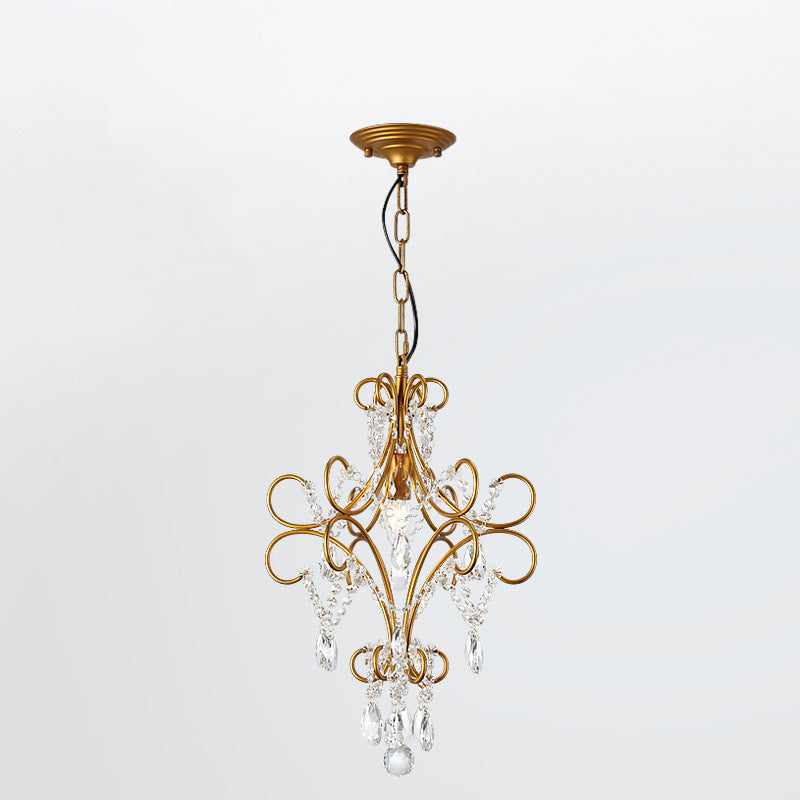 French Branch Candelabra Iron Crystal Chandelier