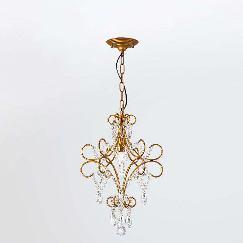French Branch Candelabra Iron Crystal Chandelier