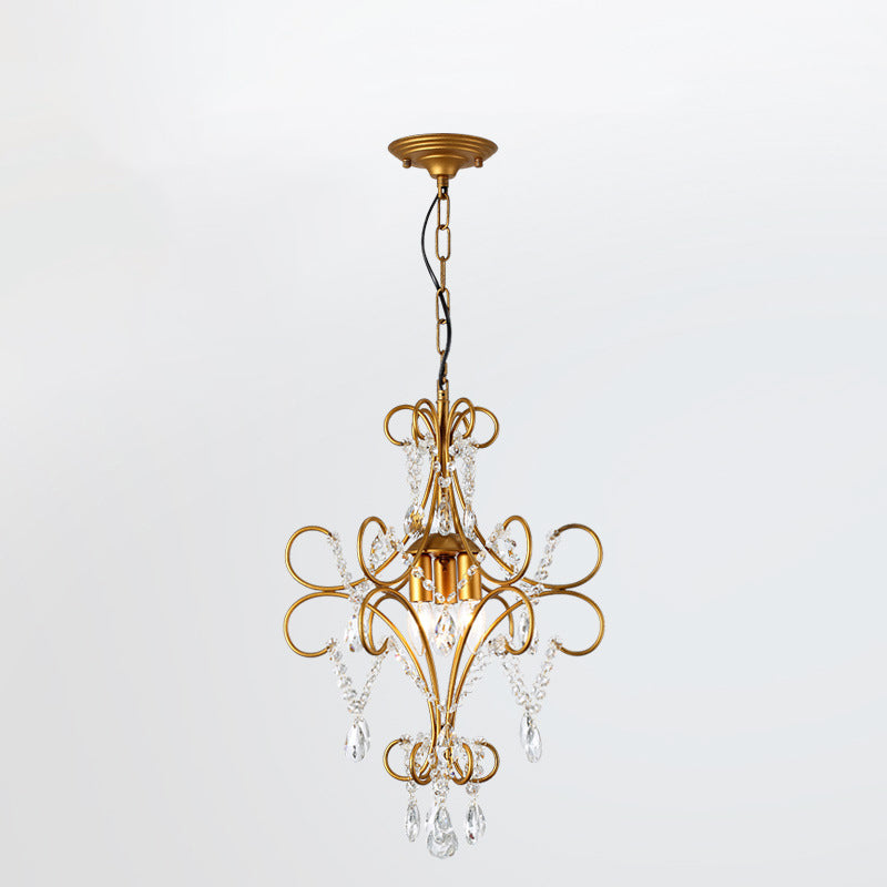French Branch Candelabra Iron Crystal Chandelier