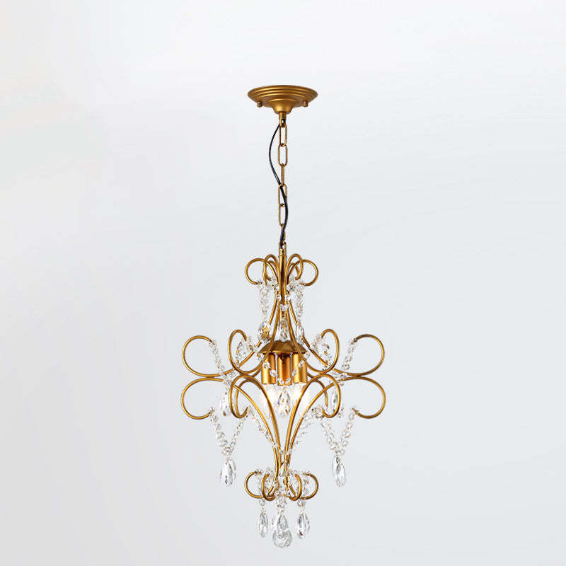 French Branch Candelabra Iron Crystal Chandelier
