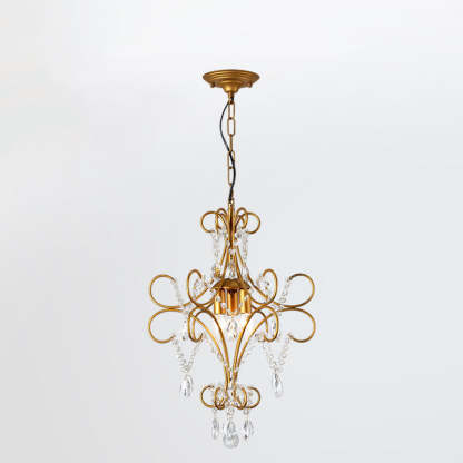 French Branch Candelabra Iron Crystal Chandelier