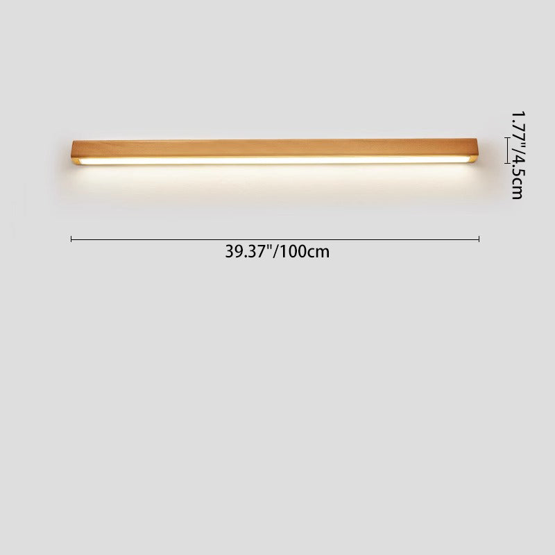 Japanese Simple Solid Wood Strip LED Sconce