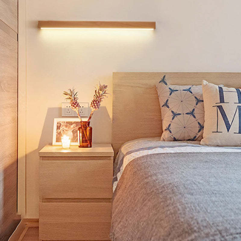 Japanese Simple Solid Wood Strip LED Sconce
