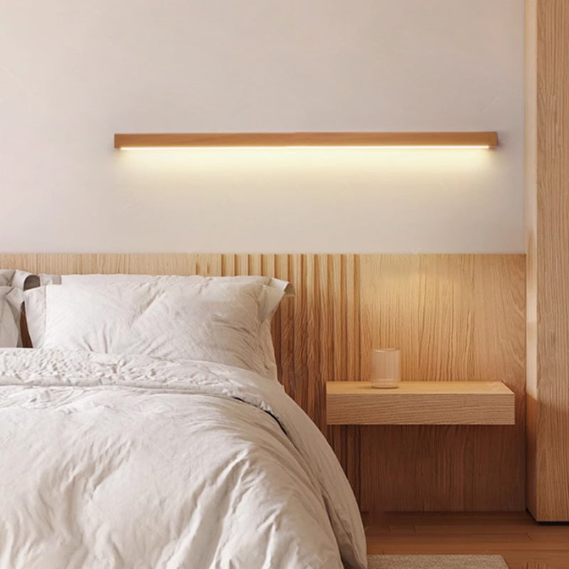 Japanese Simple Solid Wood Strip LED Sconce