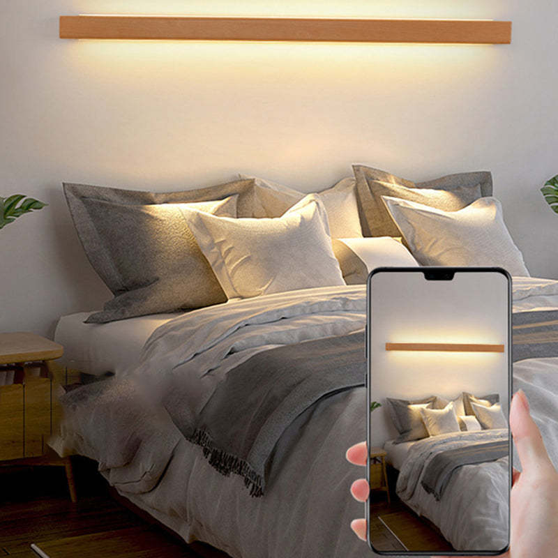 Japanese Simple Solid Wood Strip LED Sconce