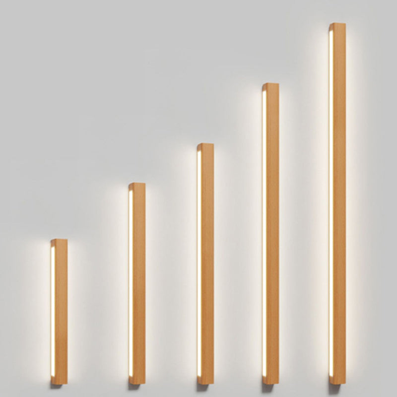Japanese Simple Solid Wood Strip LED Sconce