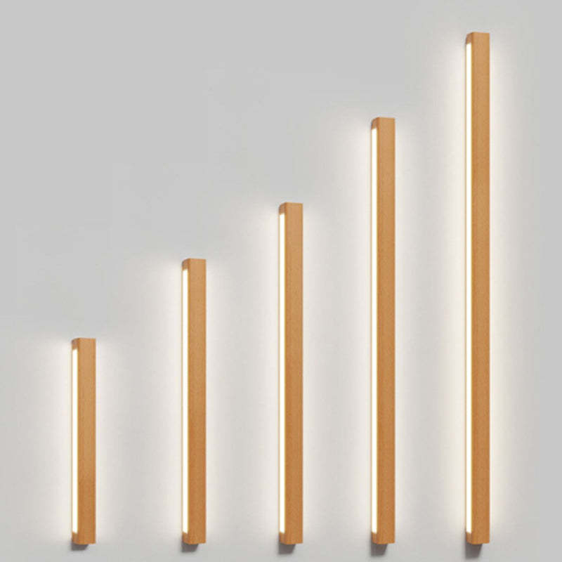Japanese Simple Solid Wood Strip LED Sconce