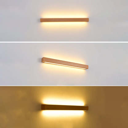 Japanese Simple Solid Wood Strip LED Sconce