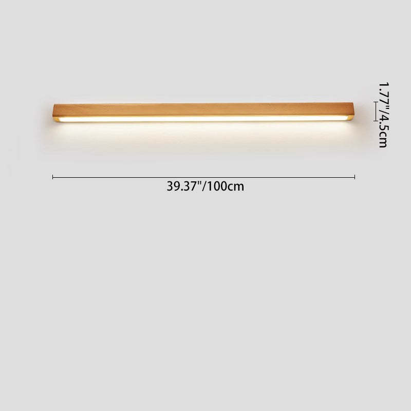 Japanese Simple Solid Wood Strip LED Sconce