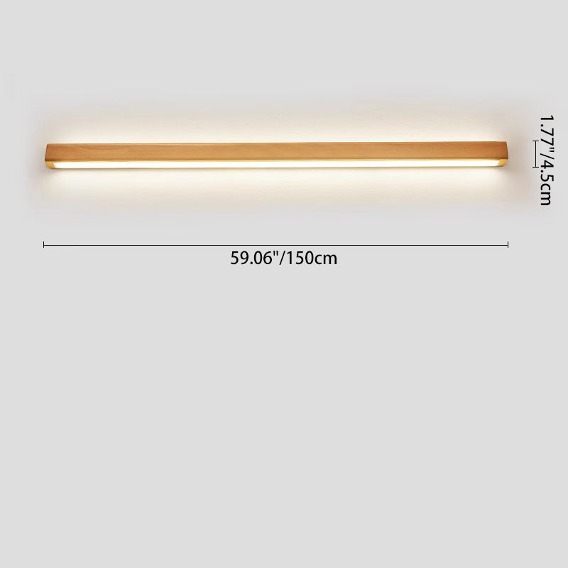 Japanese Simple Solid Wood Strip LED Sconce