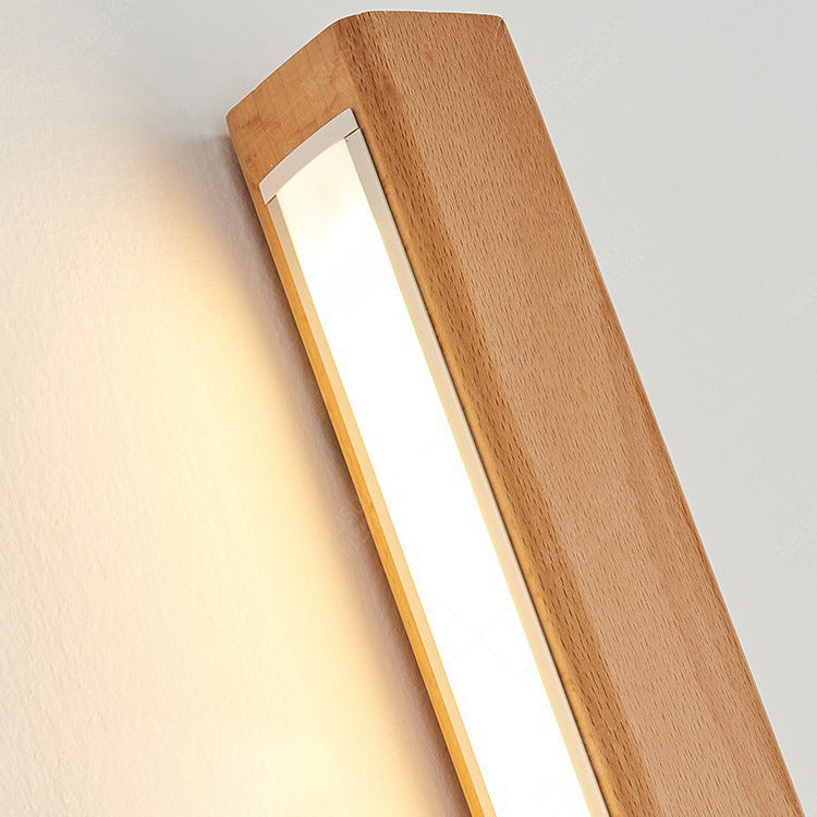 Japanese Simple Solid Wood Strip LED Sconce