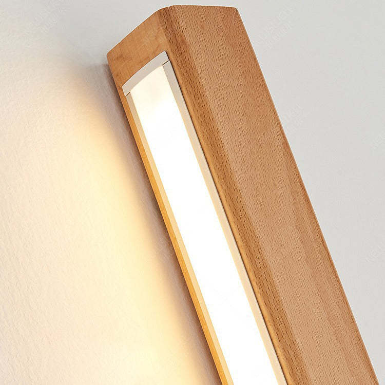 Japanese Simple Solid Wood Strip LED Sconce