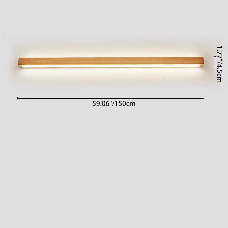 Japanese Simple Solid Wood Strip LED Sconce