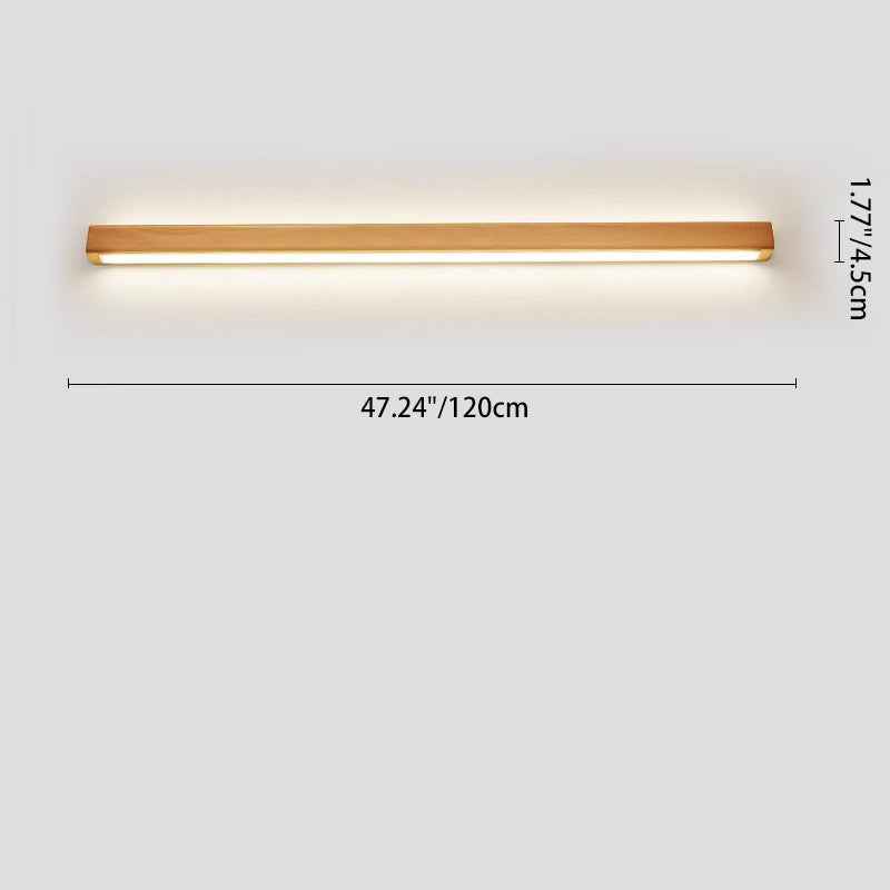 Japanese Simple Solid Wood Strip LED Sconce