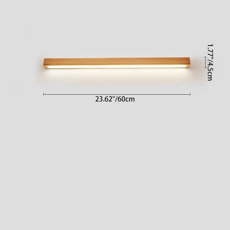 Japanese Simple Solid Wood Strip LED Sconce