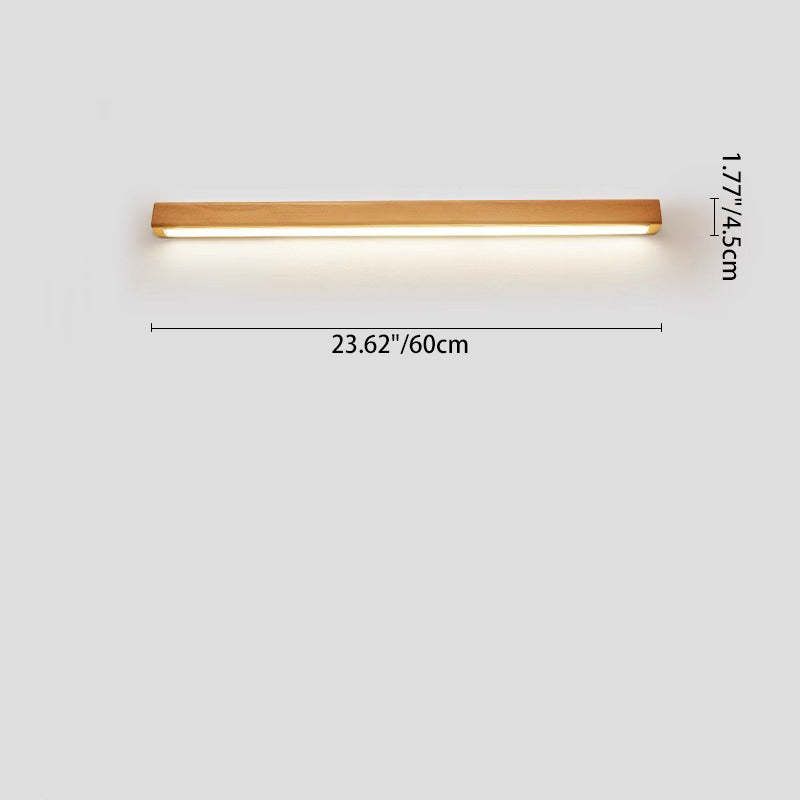 Japanese Simple Solid Wood Strip LED Sconce