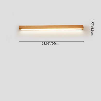 Japanese Simple Solid Wood Strip LED Sconce